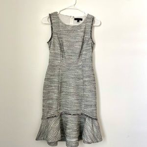 Banana Republic Grey Boucle Flounce Dress size 0